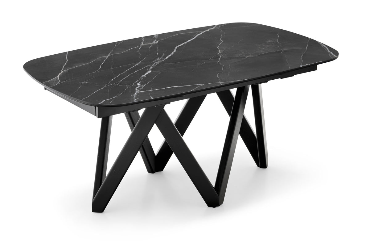 Cartesio S oval extending table, Matt Black frame