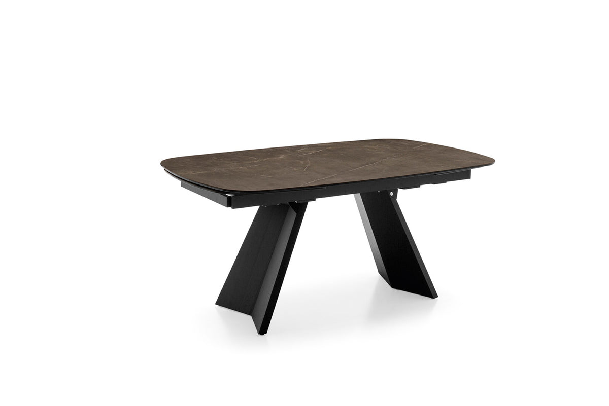 Icaro S oval extending table, Matt Black frame